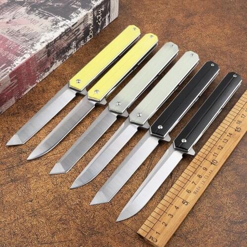 OEM commander folding knife D2 blade G10 handle tactical camping hunting defense pocket fruit EDC tool knife