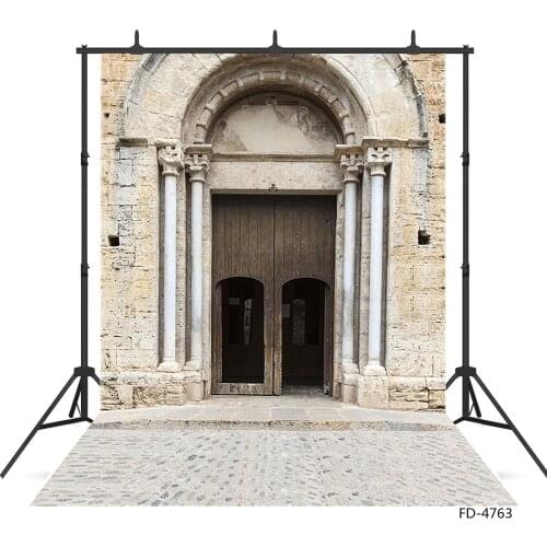 Vintage Brick Wall Door Photo Backdrop Customized Studio Background for Children Baby Portrait Pets Photophone Photography Props