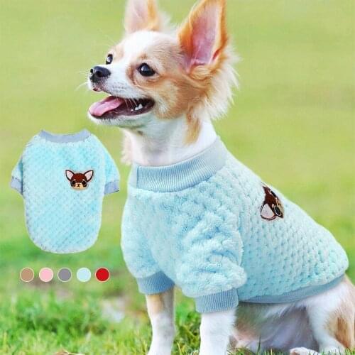 Warm Comfortable Fleece Pet Clothes Cute Color Striped Print Coat Jacket Teddy French Bulldog Chihuahua Winter Cat Dog Clothes