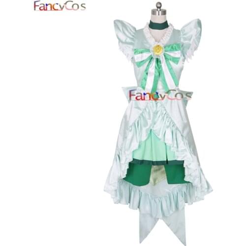 Smile PreCure! Glitter Force Midorikawa Nao Glitter Spring Cure March Dress Princess Cosplay Costume Halloween Costume for Kids