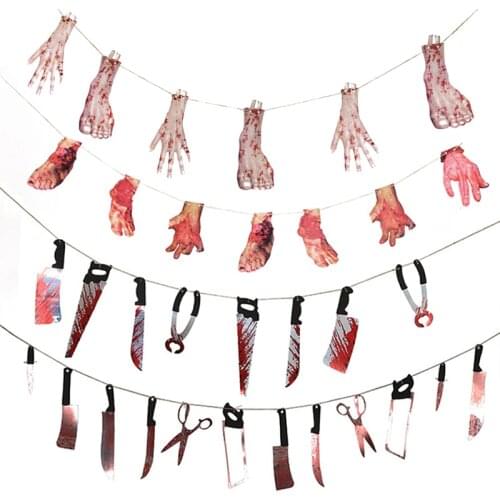 Horror Spooky Halloween Party Haunted House Hanging Garland Pennant Banner Decoration
