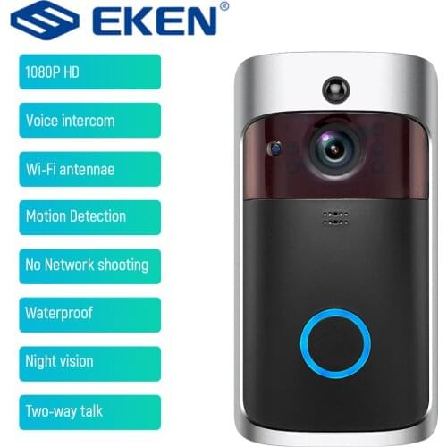 EKEN V5 Video Doorbell Wireless WiFi IR Security Camera Home Monitor Night Vision Intercom Door Bell