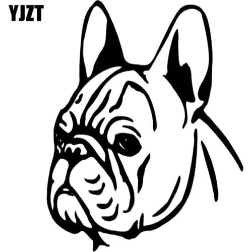 YJZT 13.9CM*17.8CM Bulldog Sweet Animal Vinyl Car Sticker Decals Black/Silver C10-00440