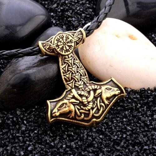 Nordic Viking Amulet Goat Hammer Hammer Pendant Necklace