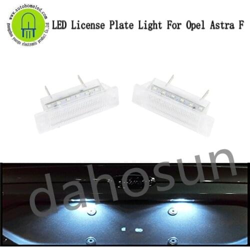 2Pcs Dahosun White LED License Plate Lights for Opel Astra F 1992-1998 Calibra 1989-1997 Error Free Rear Number Lamp