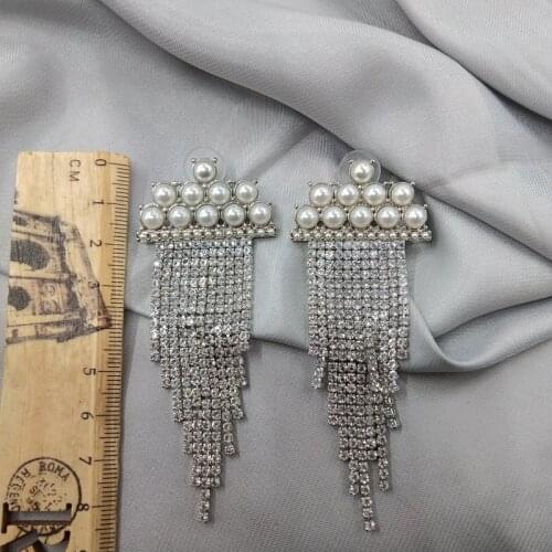 2020 Aros Brincos Pendientes Jewelry Earrings Personality Vintage And All Around Tassel Pearl Flash Zircon Female D50