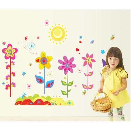 2020 New Flower Butterfly Removable Vinyl Decal Art Mural Home Decor Boys Girls Bedroom Wall stickers Room Decor