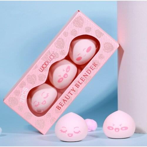 3pcs/bag Beauty Eggs Water Drop Shape Cotton Sponge Puff Wet and Dry Dual Use Makeup Tools Makeup Eggs