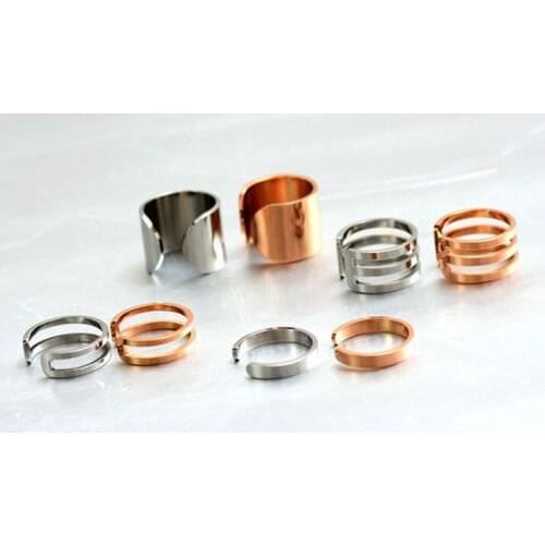 2019 New Copper Style Combo Shiny Mirror Smooth Open set Finger Rings Jewelry 4pcs set