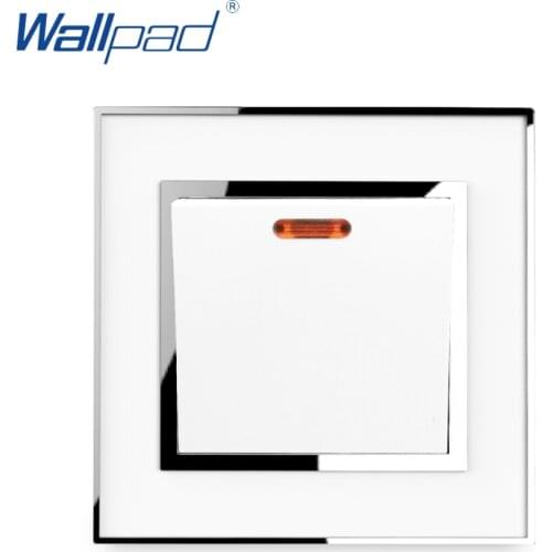 45A Cooker Switch Acrylic Panel With Silver Border Wallpad Kitchen Rocker Switch with LED Indicator 45A AC110-250V