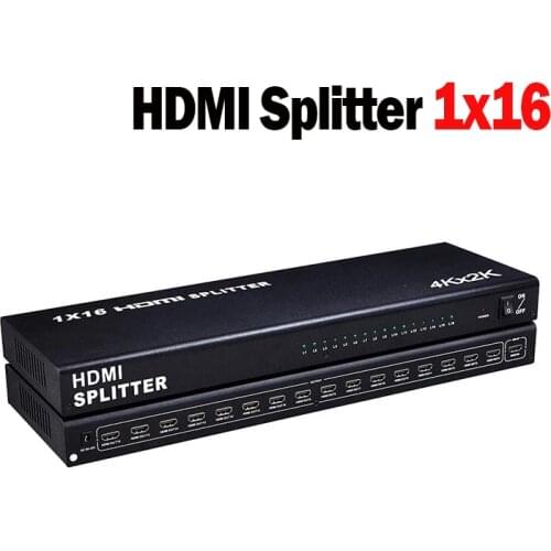 4kx2k HDMI Splitter 1x16 Video Distributor Converter 4K 3D HD 1080P 1 In 12 16 Out for PS3 PS4 XBOX DVD Computer PC Output To TV