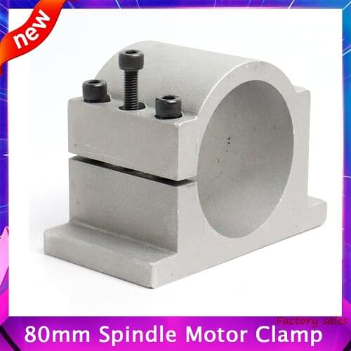 80mm Spindle Motor Clamp Cast Aluminum CNC Machine Tool Sandblasting Anti-Slip Spindle Motor Mount Fixture Bracket With 3 Screws