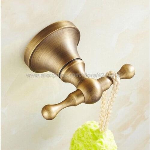 Antique Brass Wall Mounted Bathroom Coat Robe Hat Towel Hanger Rack Hooks Kba089