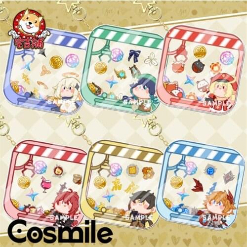 Cosmile Paimon Genshin Impact Xiao Zhong Li Acrylic Figure Keychain Keyring Toy Doll Cute Collection Cosplay Cos Gift C