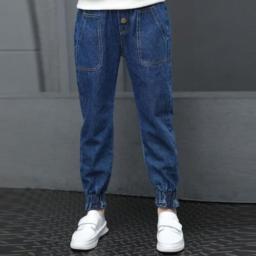 Oyolan Girls Jeans Loose Casual Girl Jeans Beam Foot Children Jeans For Girls Kids Denim Pants with Pockets Clothes 6 8 10 12 14