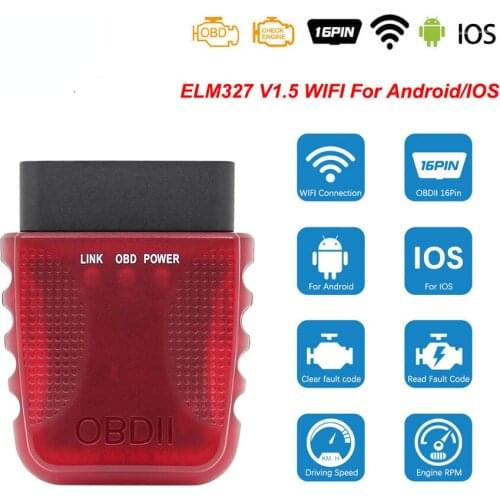 ELM 327 V1.5 WIFI For Android/iOS elm327 Scanner ELM327 V1.5 wifi OBD 2 OBD2 Car Auto Diagnostic Scan WI-FI obd Code Reader Tool