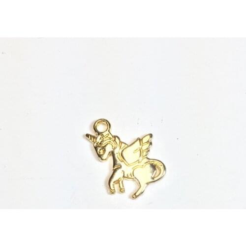 Eruifa 20pc 20*15mm Double side Shiny Horse Unicorn Zinc alloy Jewelry DIY Charms Pendant 2 Colors