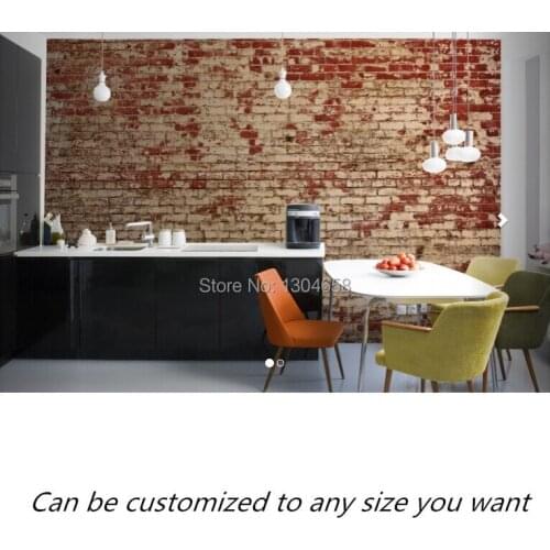 Free shipping custom murals Weathered Red Brick Wall Mural bedroom, living room TV backdrop wallpaper