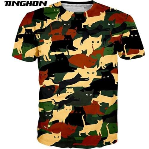 Women/Men 3d Print Hip Hop T-shirt Camouflage CAT O FLAGE Collection T-SHIRT Streetwear Summer Tops XS 6XL 7XL
