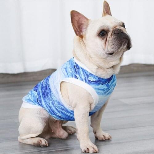 Blue Fashionable Pet Dog Sleeveless T-shirt Clothes Two-leg Dogs T-shirt Universal for Summer
