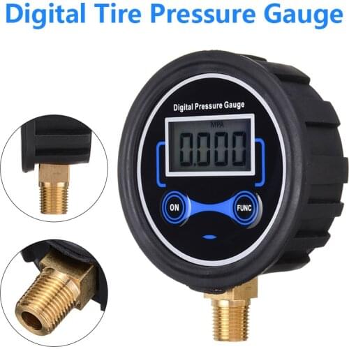 Durable Digital Pressure Gauge Cars Motorcycle Tire Tyre Gauge Inflator Tester 1/8 NPT Pressure Measuring Instruments