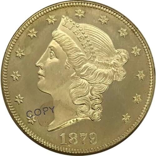 1879 United States 20 Twenty Dollars Liberty Head Double Eagle with motto Gold coin Brass Collectibles Copy Coin