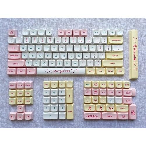 130-keys macaron theme keycap xda-hm profile PBT Dye-Sublimation for mx mechanical keyboard of 60/64/67/68/87/96/104/108 layout