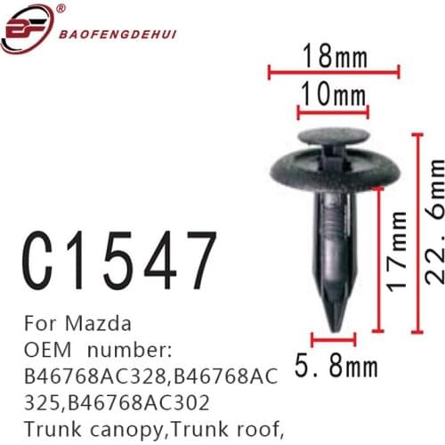 Trunk Roof Car Buckle For Mazda B46768AC328,B46768AC325,B46768AC302 Trunk Canopy Self Tapping Screw Fastener
