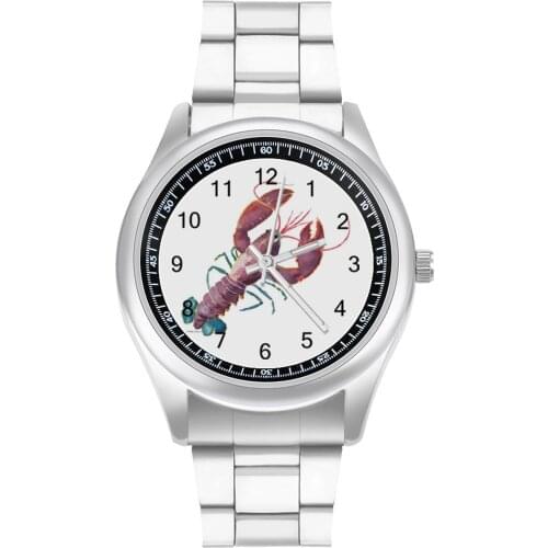 Lobster Quartz Watch Photo Original Wrist Watch Stainless Upwrist Fishing Woman Wristwatch