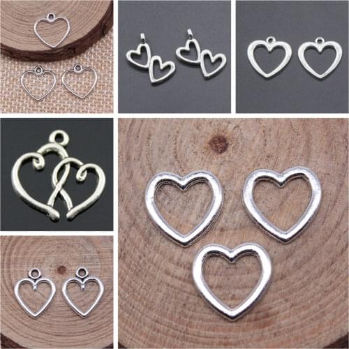 Malzahar Hollow Heart Charms diy jewelry bracelet charms for jewelry making kit accessories