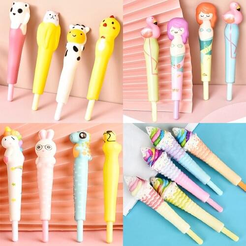Cute Kawaii Fidget Squishy Gel Pens Foam Spinning Stress Pressure Relief Funny Stationery School Office Supply Thing Stuff Pen