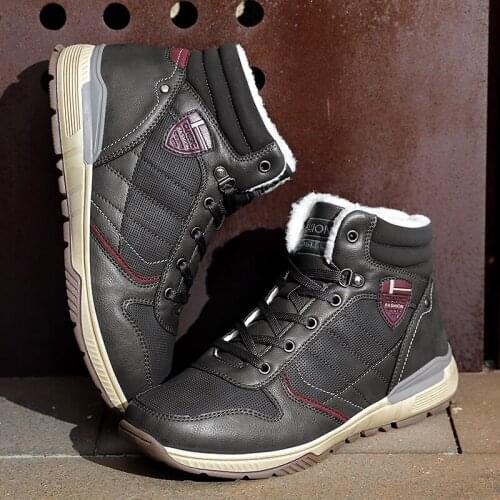 2019 New Winter Plush Waterproof Snow Boots Shoes Warm Winter Mens Sneakers Footwear Fashion Outdoor Ankle Boots Mens Boots