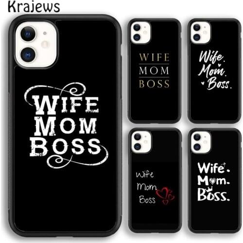 Krajews Wife Mom Boss Quotes soft Phone Case Cover For iPhone 5s SE 2020 6s 7 8 plus X XS XR 11 12 mini pro max coque Shell