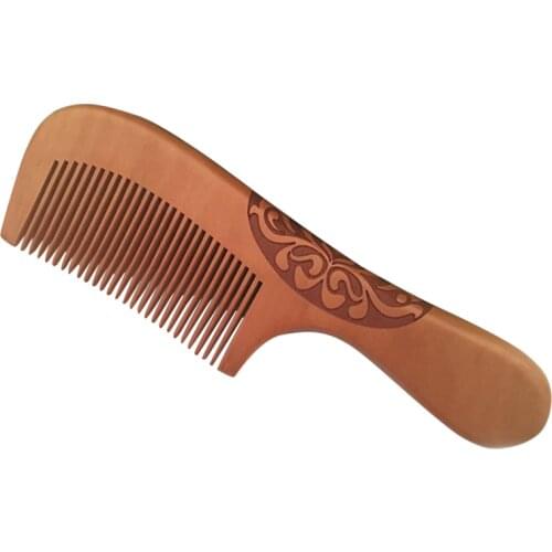 Handmade Natural Ox Horn Pear wood Comb Wooden Handle Combs Hair Style Designer Professional For Ladies Great Gift