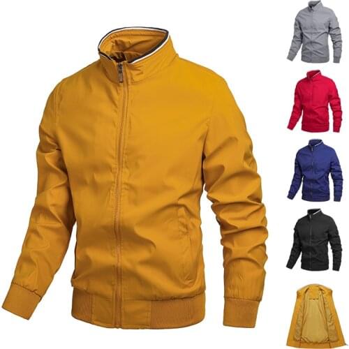 2021 New Mens Jacket Autumn Stand-up Collar Coat Fashion Jackets for Men Style Big Size Jacket Thin