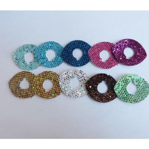New arrvial design 23x28mm oval shape glitter Nonwovens for toy eyes findings--color option--sp (without eyes)