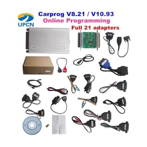 Carprog 8.21 10.93 Online V8.21 Full Perfect Firmware V8.21 Software V10.05 with All 21 Adapters Including Full Authorization