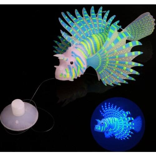 Fish Tank Artificial Luminous Simulation Glowing Swimming Lionfish Snailfish Aquarium Jellyfish Decoration Ornament Landscape