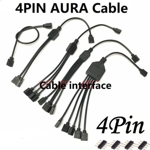 AURA RGB Extension cord 12V/5V LED light line Computer case Upgrade Halo / Eclipse AURA Fan system 4PIN Cable