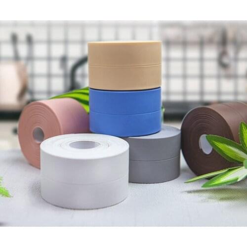 3.2mx38mm Bathroom Shower Sink Bath Sealing Strip Tape White PVC Self Adhesive Wall Stickers Waterproof Wall Sticker for Kitchen