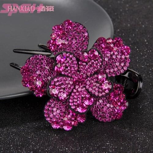 Duckbill clip headdress Korean petal tridentate clip hairpin hairpin water drill hairpin plate hair grab Czech drill headdress