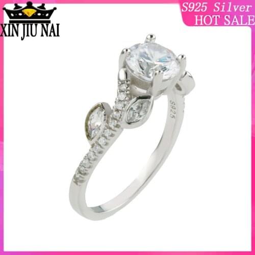 925 sterling silver Ladies Vintage Ring Glamour Flower Rose Flower Shaped Bridal Wedding Jewelry Platinum Color Engagement Ring