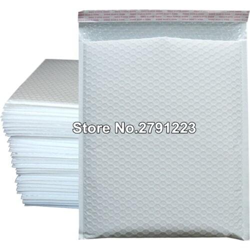 10 Pcs / Pack, 250*300mm White Poly Plastic Bubble Envelope Mailer For Mailing