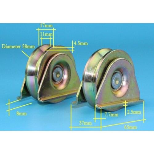 2.5 Inch Sliding Gate Roller Outer support groove "V" with 1PCS 6201RS Bearing 4pcs/lot