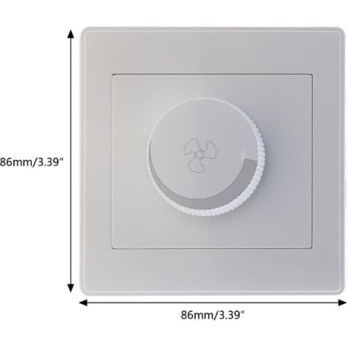 220V Adjustment Ceiling Fan Speed Control Switch Wall Button Dimmer Switch