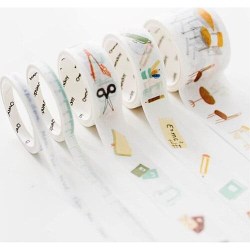 5 pcs/pack Go to School together Washi Tape Set Adhesive Tape DIY Scrapbooking Sticker Label Masking