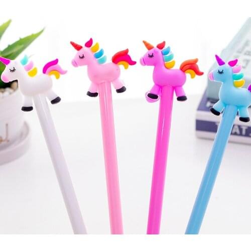 8 Pcs Cartoon Cute Creative Rainbow Gel Pens Black ink Student Gel Pen Stationery office suppllies Wholesale