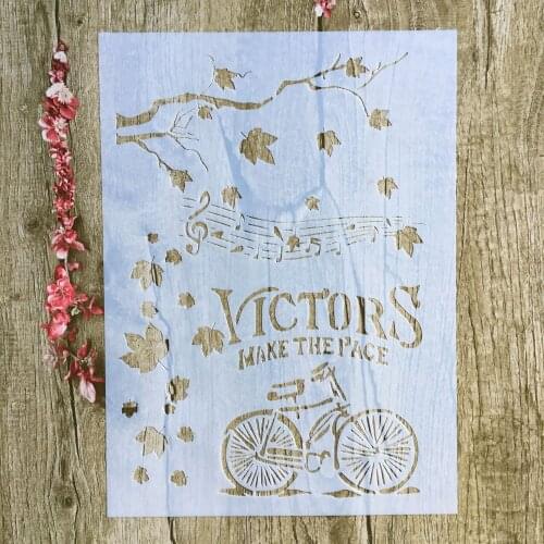 A4 29 * 21cm leaf music bicycle layered stencil scrapbook stamp album album decoration embossed paper card template decoration