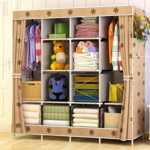 Large Capacity Family Cloth Wardrobe Home Fabric Storage Cabinet Bedroom Wardrobe Closet Furniture For Clothes Toys Quilt Sheets