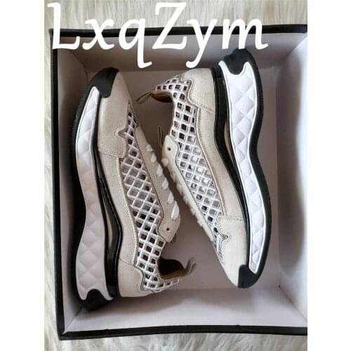 Brand Women Running Shoes High Quality Natural Leather Sport Shoes Men Sneakers Comfortable Mesh Women Sneakers Sneakers 35-45